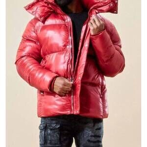 NEW JORDAN CRAIG astoria hooded bubble jacket in red